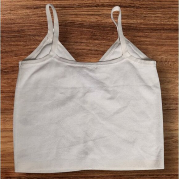 John Galt Top Camisole Crop White Button-Up Sleeveless Womens OneSize NWT - Picture 2 of 5